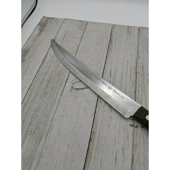 Happy Home Carving Knife Stainless Steel Wood Handle 7 3/4" Blade 12 3/4" Total - Picture 3 of 7